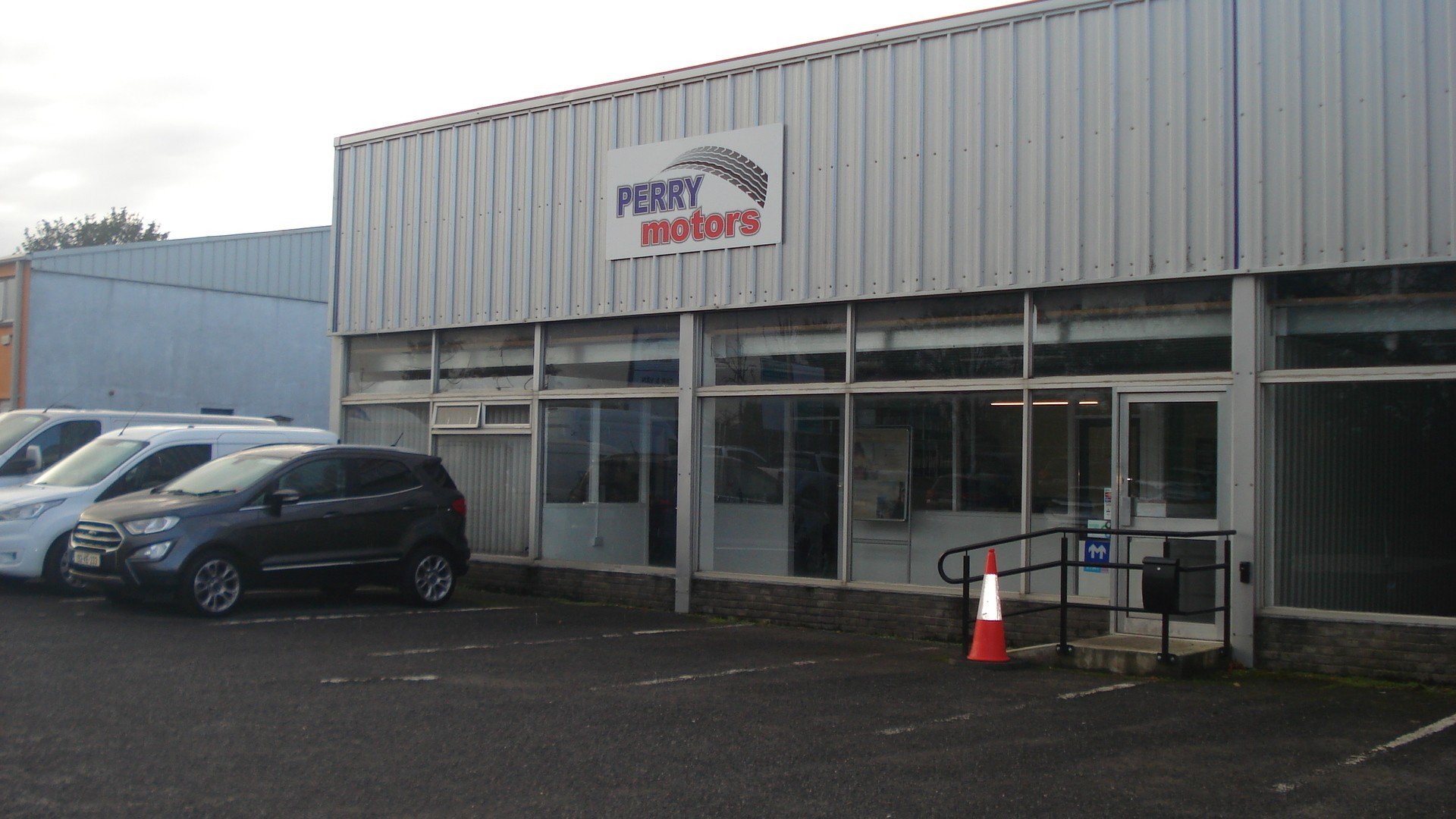 Perry Motors showroom entrance, Old Dublin Road, Athy